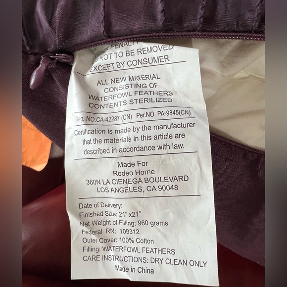 ๐ Rodeo Home Purple Ruffled Elegant Feather Throw Pillow - Picture 8 of 8